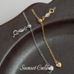 18K Gold Heart Adjustable Round Buckle Tail Chain Extension Chain Handmade DIY Beaded Material Necklace Bracelet Jewelry Accessories - Image 3