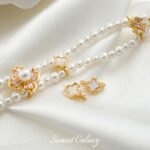 Real Gold Plated Color-Preserving Four-Leaf Clover Double Chain Spacer Beads Handmade DIY Bracelet Necklace Beads Loose Beads Jewelry Accessories Materials