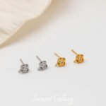 Color-preserving 18K gold rose ear pin earring pendant diy hand-made earrings earrings accessories beaded jewelry materials - Image 3