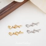 18K Gold-Plated Real Gold 8-Character Bow Ending Connection Buckle Handmade DIY Beaded Necklace Jewelry Accessories - Image 3