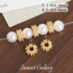 18K Gold-Plated Color-Preserving Micro-Paved Zircon Wheel Beads Spacer Beads Handmade DIY Beaded Bracelet Necklace Jewelry Accessories Material - Image 33