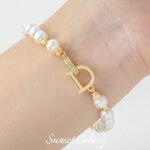 18K Simple Fashion Micro Diamond D-shaped Coil Buckle Handmade Beaded DIY Material Bracelet Necklace Accessories - Image 5