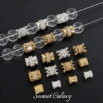 18K Real Gold Plated Heavy Industry Inlaid Zircon High Color Retention Spacer Beads Handmade DIY Beaded Bracelet Necklace Jewelry Accessories Material - Image 2