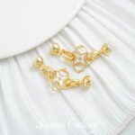 18k gold heavy industry oil drop shell cruciferous zircon finishing buckle accessories handmade diy bracelet necklace beaded material - Image 6