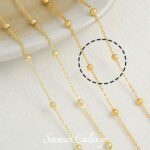 14k gold plated treasure color bag bead bead chain with ball chain loose chain ponytail chain handmade diy beaded bracelet material accessories - Image 15