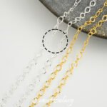 Long-standing gold sunflower 14k18 gold embosed flower chain O-shaped flat chain handmade diy beaded material accessories - Image 12