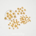 Color-preserving 18K Gold Flower Cross-cut Beaded Melon Pattern Beads Handmade DIY Beaded Bracelet Necklace Earrings Accessories - Image 9