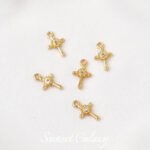 18k gold color retaining micro inlaid zircon cross pendant handmade DIY beaded bracelet necklace jewelry accessories - Image 6