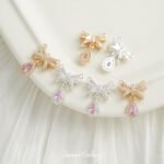 Bow Pendant Double Hanging Real Gold Plating Zirconium Handmade DIY Bracelet Necklace Beaded Beaded Jewelry Accessories Material - Image 5