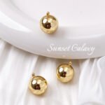 18k gold plating real gold hanging ring with ring beanstalk earrings earrings earrings handmade diy ear accessories materials - Image 3