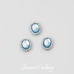 Silver-plated Inlaid Aquamarus Beaded Pendant Handmade DIY Beaded Bracelet Necklace Earrings Headwear Accessories - Image 8