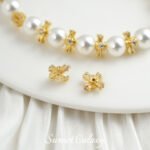 18k Real Gold Plated Diamond Cross Spacer Accessories Silver Zircon Handmade DIY Material Beaded Bracelet Necklace Accessories - Image 2