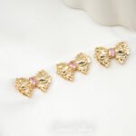 18K Real Gold Plated Bow Inlaid with Zircon French Latch BucKle Connecting BucKle diy Beaded Bracelet NecKlace Jewelry Accessories - Image 3