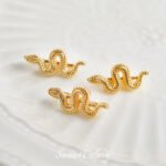 Copper plated real gold double chain three hole small snake beads handmade DIY bracelet necklace beaded loose beads jewelry accessories material - Image 2