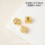 18k color retention zircon irregular square stone beads handmade diy beaded bracelet necklace jewelry accessories material - Image 9