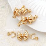 18K gold-plated color retaining pearl bow connection buckle diy bracelet accessories bracelet necklace material finishing accessories - Image 3