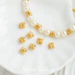 18k Gold Plated Color Preservation Spring Irregular Bead Spacer Handmade DIY Material Beaded Bracelet Bead Jewelry Accessories