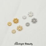 14k18k gold color retaining flower holder snowflake spacer spacer handmade diy beaded bracelet necklace jewelry accessories - Image 2