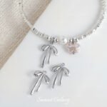 [Bow Pendant] Color-preserving gold-plated high color-preserving zirconium diy handmade beaded bracelet necklace beaded material - Image 4