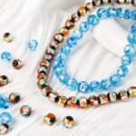 [ice sea] color foil round beads imported Japanese handmade glass diy handmade beaded bracelet necklace accessories - Image 2