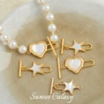 18k love star shell otbuckle closing connection buckle handmade diy bracelet necklace beads loose beads accessories material