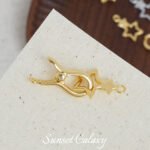 18K Electroplated Real Gold Color-Preserving Five-Pointed Star Necklace Spring Press Buckle Link Buckle DIY Handmade Beading Material Accessories - Image 4