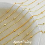 14k gold plated treasure color bag bead bead chain with ball chain loose chain ponytail chain handmade diy beaded bracelet material accessories