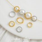 18K lace round double hole bead bag bead ring handmade diy material bracelet beaded necklace pearl jewelry accessories