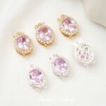18K Gold-filled Oval PinK Zircon Latch BucKle Connecting BucKle diy Bracelet NecKlace Jewelry Accessories Beaded Finishing - Image 3