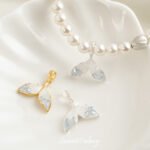 Oil Drop Fish Tail Pendant Plated Real Gold Zircon Link Buckle Handmade DIY Bracelet Necklace Beaded Material Jewelry Accessories