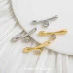 18k Gold Plated Cross Hole Round Zircon Pendant Accessories Handmade Beaded DIY Material Bracelet Necklace Accessories - Image 3