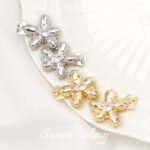 Color-preserving 18K gold-plated flower inlaid with zirconium water drop pin buckle connection buckle diy jewelry beaded bracelet necklace accessories - Image 4