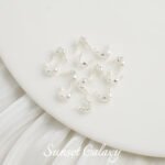 aquamaric zircon beads round beads handmade beaded diy material necklace pendant bracelet silver plated jewelry accessories - Image 12