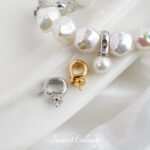 Copper-Plated Real Gold Open Pearl Hanging Buckle Bayonet Cap Handmade DIY Beads Loose Bead Bracelet Necklace Accessories Material