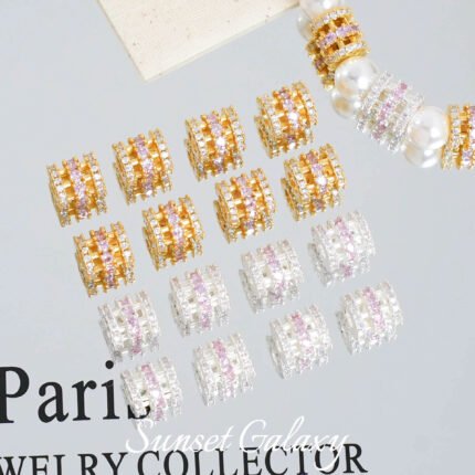 High Color Retention Gold-Plated Zircon Barrel Beads Spacer Beads Pearl Accessories Handmade DIY Beading Material Bracelet Necklace Accessories