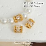 18K Copper Plated Real Gold High Color Retention Zircon Wheel Zirconium Diamond Spacer Beads Handmade DIY Bracelet Necklace Jewelry Accessories Material - Image 11