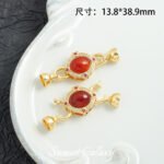 18k real gold plated color retaining tiger eye gem pearl connection closure buckle handmade diy beaded bracelet accessories - Image 8