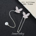 18K Full Diamond Dream Butterfly Color-Preserving Magnetic Buckle Jewelry Hand-Beaded DIY Material Bracelet Necklace Jewelry Accessories - Image 11