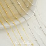 14k gold plated treasure color bag bead bead chain with ball chain loose chain ponytail chain handmade diy beaded bracelet material accessories - Image 4