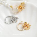 Color-retaining gold-plated pearl wreath inlaid with zirconium connection buckle handmade DIY bracelet necklace loose beads beaded material accessories