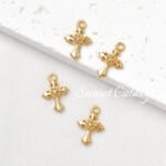 18k gold color retaining micro inlaid zircon iris cross pendant handmade DIY string necklace jewelry accessories - Image 7
