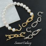 18k gold plated strong color retaining chain double section closing buckle handmade beaded diy material bracelet necklace accessories - Image 3