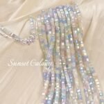 Summer Macaron Color Cut Crystal Beads DIY Handmade Beaded Material Bracelet Necklace Accessories - Image 6