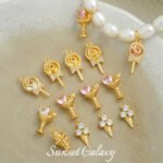 [party] lollipop ice cream zircon pendant 18k color retention handmade diy beaded material bracelet accessories