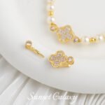 18K Gold Plated Diamond Flower Coil Buckle Beaded Bracelet Buckle Handmade DIY Material Necklace Pendant Jewelry Accessories - Image 2