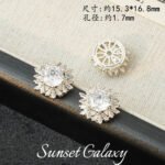 18K Sunflower Zircon Rose Cut Full Zircon Accessories Handmade DIY Beaded Bracelet Necklace Jewelry Accessories Material - Image 20