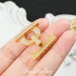 18k Zirconium Inlaid Retro Pearl sweater chain connection buckle handmade beaded diy material bracelet necklace accessories - Image 4