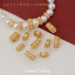 New Year's Sand Gold Chinese Ancient Method Hollow Beaded Handmade DIY Bracelet Ring Beaded High Color Preservation Jewelry Accessories - Image 2