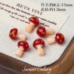 Cute Ins Polka Dot Small Mushroom Lampwork Glass Beads Handmade DIY Bracelet Necklace Jewelry Accessories Material - Image 11