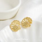 Gold Plated Color Lotus Leaf Ear Needle Handmade DIY Bracelet Necklace Earrings Beaded Beaded Jewelry Accessories Material - Image 6